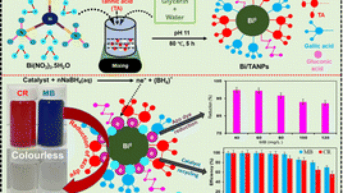 Highly efficient recyclable bismuth nanocatalysts fabricated using a facile one-step aqueous method for faster reduction of azo dye contaminants